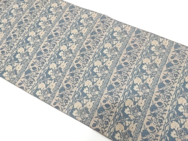 JAPANESEKIMONO / ANTIQUE HORIZONTAL BAND / WOVEN FLORAL PATTERN NAGOYA